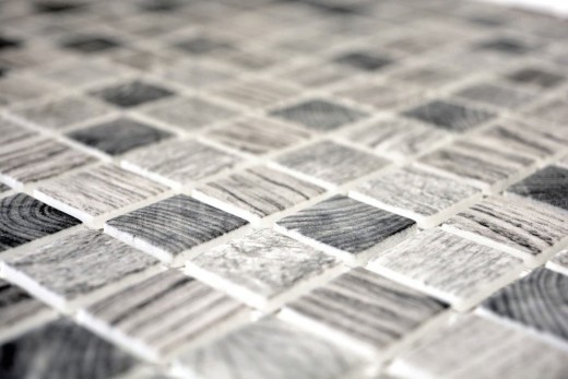 Échantillon manuel de mosaïque ECO Recyclé GLAS ECO Structure bois gris clair MOS63-312_m