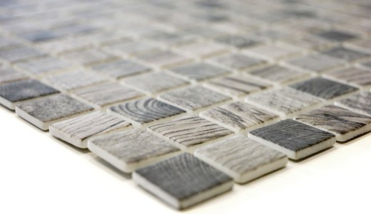 Échantillon manuel de mosaïque ECO Recyclé GLAS ECO Structure bois gris beige MOS63-324_m