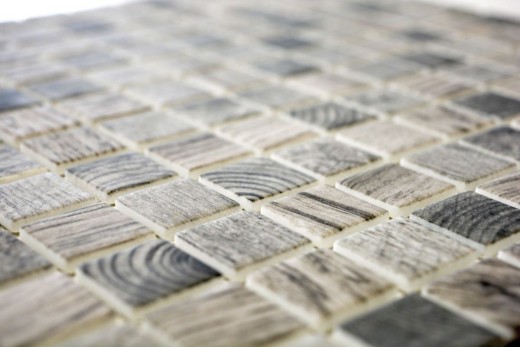 Échantillon manuel de mosaïque ECO Recyclé GLAS ECO Structure bois gris beige MOS63-324_m