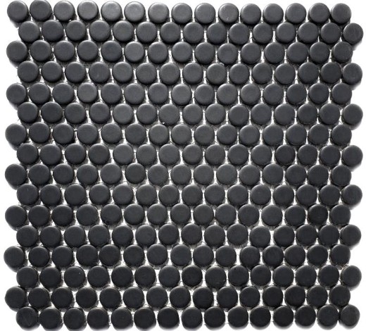 Mosaïque Bouton de céramique noir mat MOS10-0311_f