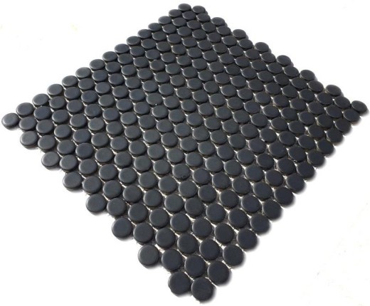 Mosaïque Bouton de céramique noir mat MOS10-0311_f