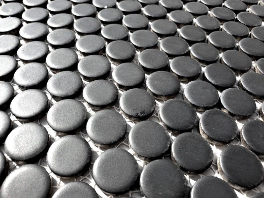 Mosaïque Bouton de céramique noir mat MOS10-0311_f