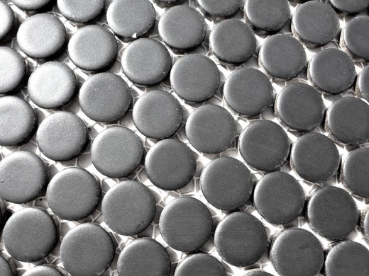 Mosaïque Bouton de céramique noir mat MOS10-0311_f