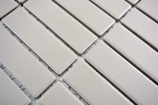 Motif main Carreau de mosaïque Céramique Bâtons gris clair non émaillé MOS24-1202