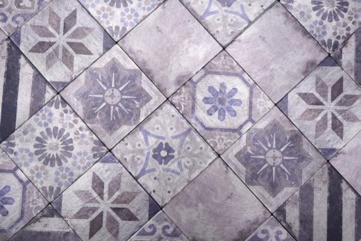 Tapis mosaïque autocollant Alu rétro multicolore violet gris Ornement dAfrique - MOS200-U05