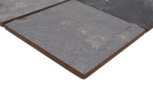 Mosaïque céramique Carreau gris anthracite noir mat aspect pierre Piastrella MOS22-BH493_f | 10 tapis de mosaïque