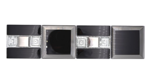 Mosaïque Bordure Mosaïque de verre Noir argent moderne - MOS88-S89_f