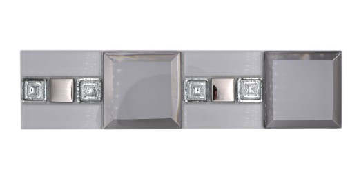 Mosaïque Bordure Mosaïque de verre Blanc Argent moderne - MOS88-S98_f