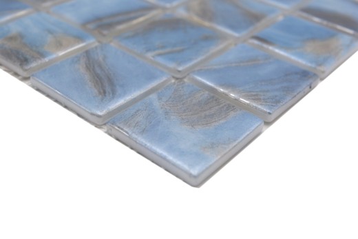 Mosaïque de piscine Mosaïque de verre marbré chatoyant gris cream argent mur sol cuisine salle de bain douche MOS220-71382U_f