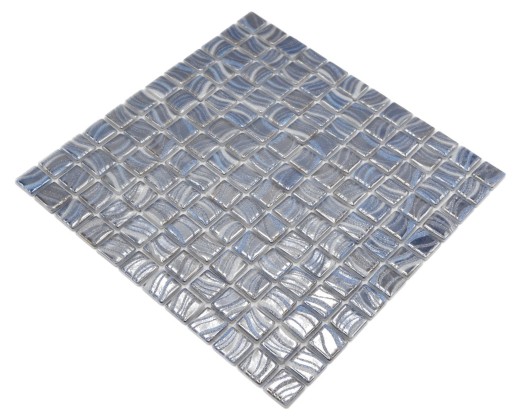 Mosaïque de piscine Carreau de mosaïque Argent bleu argent brillant métallique douche mur SPAIN - MOS220-78250U_f
