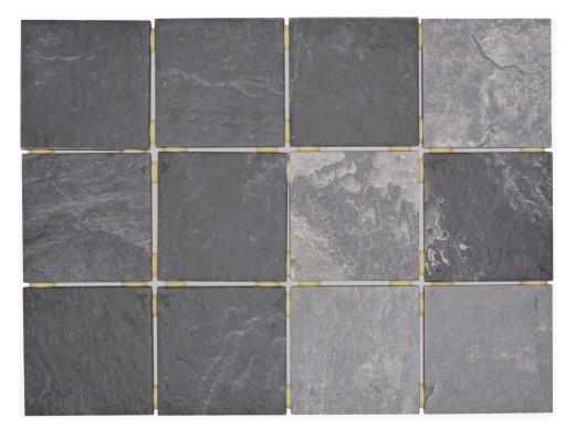 Échantillon manuel Carreau de mosaïque céramique Gris Anthracite Noir Mat Aspect pierre Piastrella MOS22-BH493_m