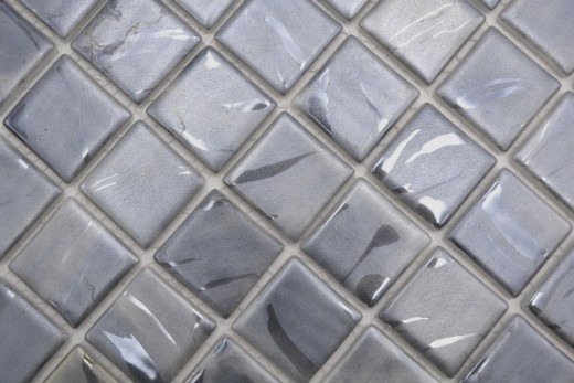 Échantillon manuel Mosaïque de piscine Mosaïque de verre Gris pigeon Tons beiges avec nuance de bleu Mur Sol Cuisine Salle de bain Douche - MOS220-71384U_m