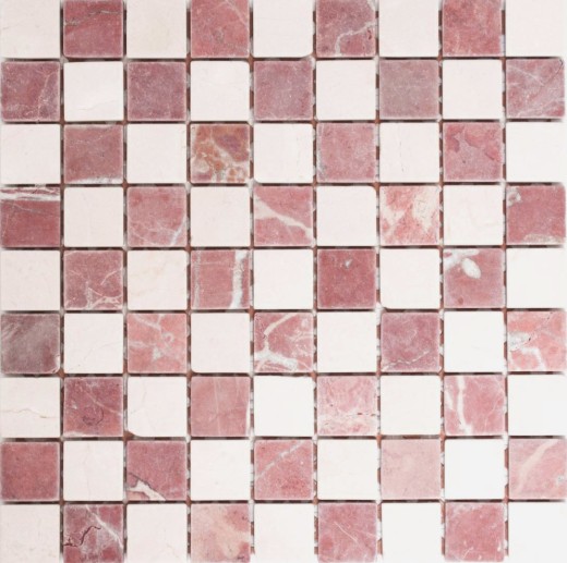 Échantillon manuel Carreau de mosaïque Marbre Pierre naturelle crème beige rouge Random MOS42-1004_m