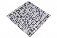 Céramique Mosaïque rétro Vintage blanc fleur bleue Carreau de mosaïque fond de cuisine MOS18D-1404