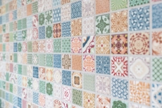 Mosaïque céramique Carreau de mosaïque multicolore aspect espagnol rétro vintage MOS18D-1616