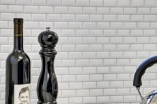 Mini Metro Subway Mosaïque à facettes BLANC Carreau de mosaïque Céramique Cuisine MOS26-0102