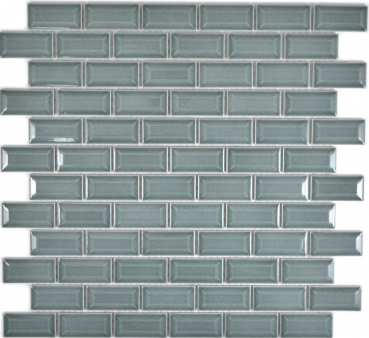 Mini Metro Subway Carreaux de mosaïque Céramique Carreaux de cuisine pétrole MOS26-0218_f | 10 Tapis de mosaïque