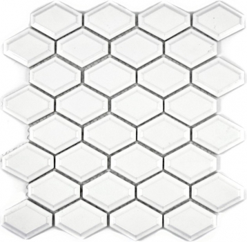 Motif main Mosaïque Carreau céramique Diamant Metro blanc mat Carrelage cuisine MOS13MD-0111_m