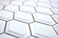 Motif main Mosaïque Carreau céramique Diamant Metro blanc mat Carrelage cuisine MOS13MD-0111_m