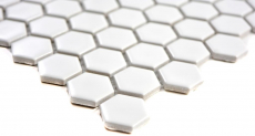 Motif main Carreau mosaïque Céramique Hexagone blanc brillant Carrelage cuisine MOS11A-0102_m