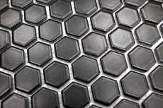 Hexagonal hexagonale mosaïque carreaux de céramique mini noir mat fond de douche carreaux muraux salle de bains - MOS11A-0311