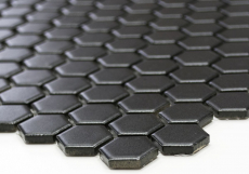 Hexagonal hexagonale mosaïque carreaux de céramique mini noir mat fond de douche carreaux muraux salle de bains - MOS11A-0311