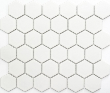 Motif main Mosaïque Céramique Hexagone blanc mat Carrelage mural Carrelage salle de bain MOS11B-0111_m