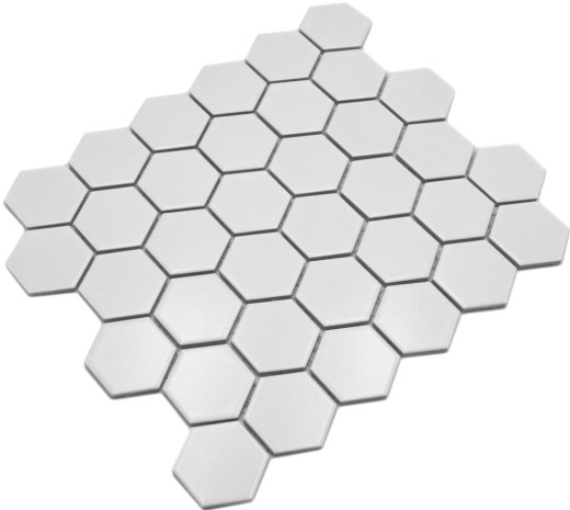 Hexagonal hexagonal mosaïque carreaux en céramique blanc mat carreaux muraux salle de bain carreaux de cuisine WC - MOS11B-0111