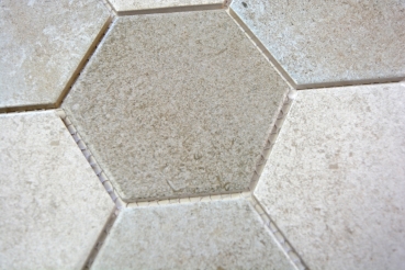 Motif main Mosaïque Céramique grise Hexagone Ciment Cuisine WC Carreau salle de bain MOS11F-0204_m