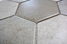 Motif main Mosaïque Céramique grise Hexagone Ciment Cuisine WC Carreau salle de bain MOS11F-0204_m