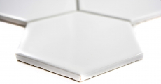 Motif main Carreau de mosaïque Céramique Hexagone blanc brillant Cuisine WC Carreau de salle de bains MOS11F-0101_m