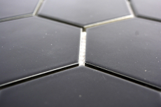 Motif main Carreau de mosaïque Céramique Hexagone noir mat Cuisine WC Carreau de salle de bains MOS11F-0311_m