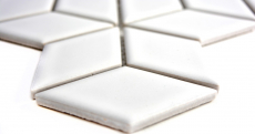 Cube Mosaïque Céramique 3D blanc brillant Carreau de mur Carreau de salle de bain Carreau de cuisine - MOS13OV-0101