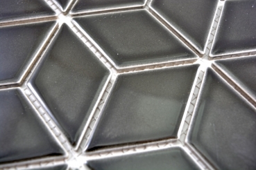Carreaux de mosaïque céramique noir cube 3D noir brillant MOS13OV-0301_f | 10 Tapis de mosaïque