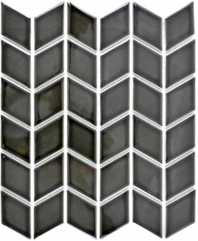 Motif main mosaïque carreau céramique blanc diamant noir brillant vague dos cuisine protection éclaboussures MOS13DS-0302_m