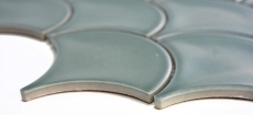 Éventail Mosaïque Céramique Écailles de poisson Gouttes pastel pétrole Carreau WC Carreau salle de bain Cuisine Mur - MOS13-FS18