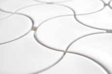échantillon manuel de mosaïque carreau céramique éventail blanc brillant vague carreaux muraux salle de bain MOS13-FSW01_m