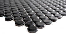 Motif à main Mosaïque en forme de bouton LOOP mosaïque ronde noir brillant mur cuisine douche SALLE DE BAINS MOS10-0300_m