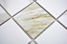 Carreau mosaïque Calacatta blanc beige Céramique Carrelage salle de bain MOS16-0112_f | 10 Tapis mosaïque