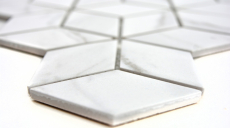 Mosaïque Carreau céramique blanc Diamant POV Carrareaux muraux Carreau de salle de bain MOS13-0102_f | 10 Tapis de mosaïque