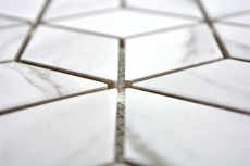 Mosaïque Carreau céramique blanc Diamant POV Carrareaux muraux Carreau de salle de bain MOS13-0102_f | 10 Tapis de mosaïque