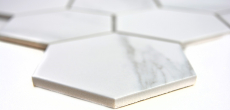 Mosaïque Carreaux céramiques blancs Hexagon Carrara Carreaux muraux Carreaux de salle de bain MOS11F-0102_f | 10 Tapis de mosaïque