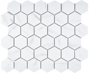 Hexagonal Hexagonal Mosaïque Carrelage Céramique blanc anthracite Carrelage mural Carrelage de salle de bain Carrelage de cuisine Carrelage de WC - MOS11G-0102