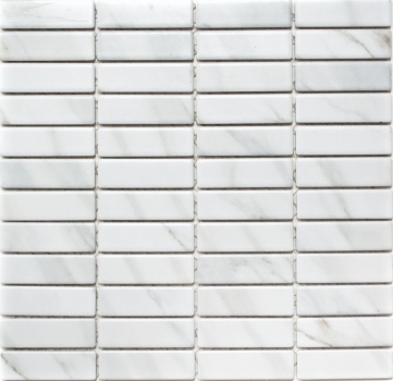 Motif manuel Carreau de mosaïque Céramique Bâtons aspect pierre blanc Carrelage cuisine MOS24-STSO01_m
