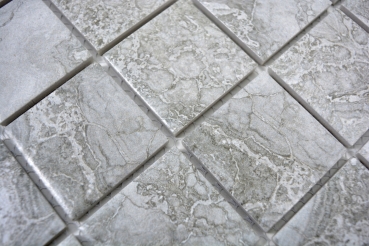 Échantillon manuel Carreau de mosaïque Aspect pierre naturelle gris Structure Carreau de salle de bain Miroir de carrelage MOS16-0204_m