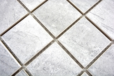 Carreau de mosaïque aspect pierre naturelle structure travertin gris MOS16-0211_f | 10 Tapis de mosaïque