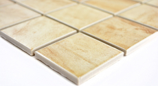 Céramique Carreau MosaïqueOptique pierre naturelle Structure Travertin beige jaune Carreau mural MOS16-1202