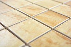 Céramique Carreau MosaïqueOptique pierre naturelle Structure Travertin beige jaune Carreau mural MOS16-1202