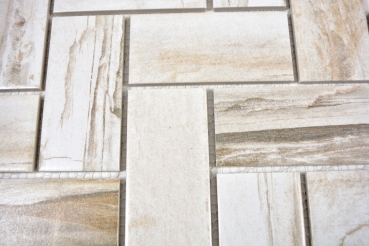 Carreau de mosaïque à chevrons Céramique cream beige imitation bois clair Carrelage cuisine MOS24-2002