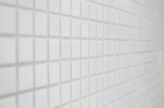 Mosaïque céramique Carreaux de mosaïque blanc brillant cuisine mur douche piscine MOS18-0102
